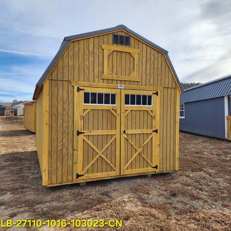 10×16 Lofted Barn – Honey Gold #17E – Cntr