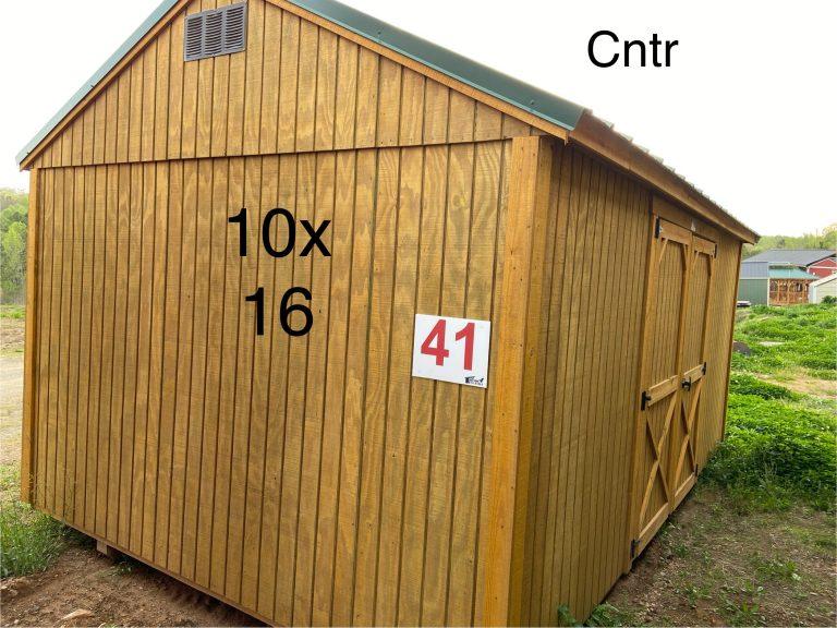 10×16 Utility Shed – Honey Gold-Cntr-#41E