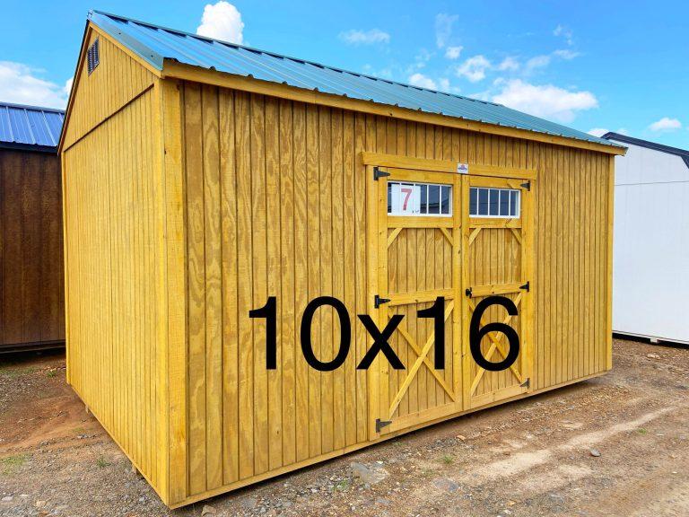 10×16 Utility Shed – Honey Gold-Nmid – #7E