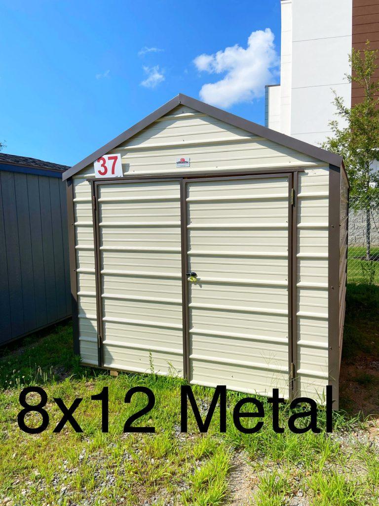 8×12 Metal Shed – Light Stone