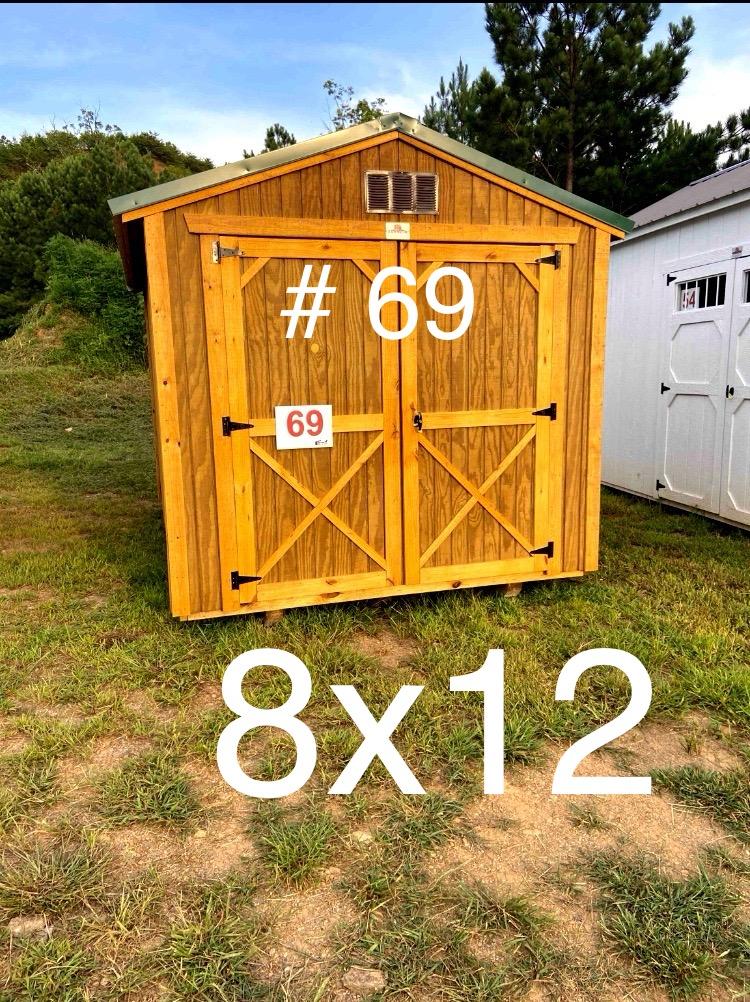 8×12 Utility Shed – Honey Gold-#E69-nback